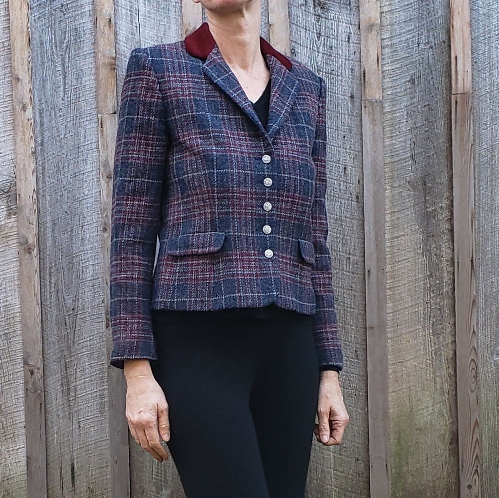 Last chance VTG Wool plaid Blazer - Picture 2 of 14
